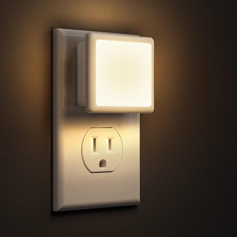 Night Lights Plug into Wall 2-Pack, 0.3W Plug in Night Light, Dusk to Dawn, 3000
